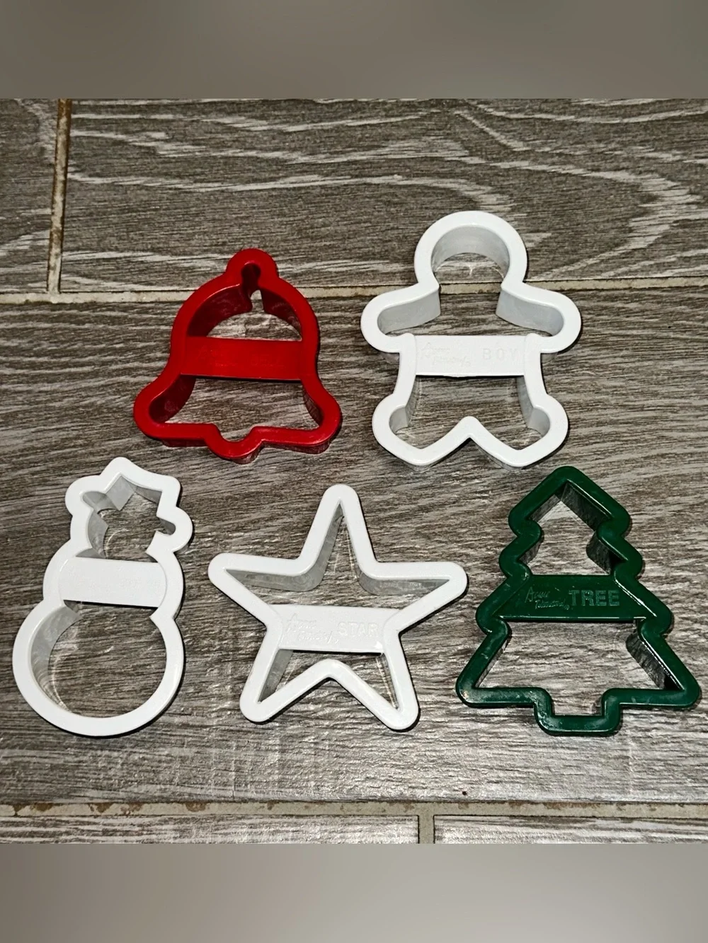 Vintage Acme Christmas Cookie Cutters Bell Tree Snowman Star Gingerbread Man